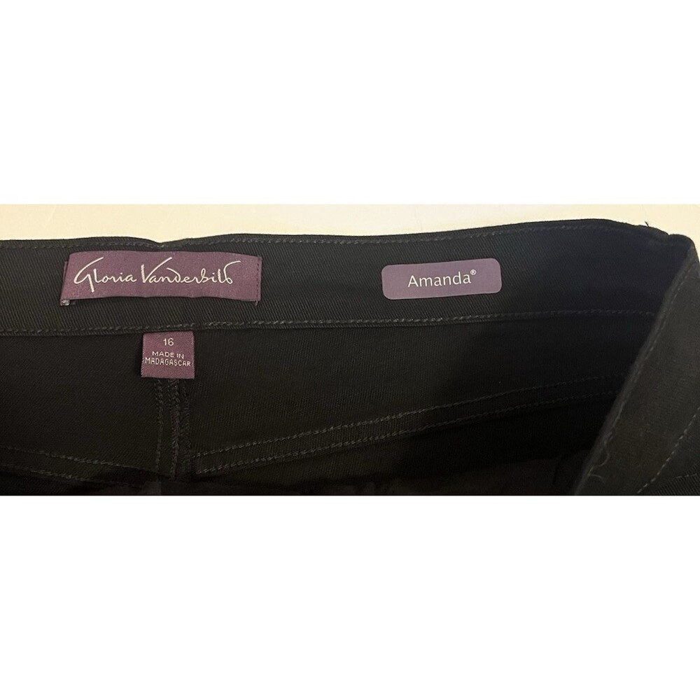 GLORIA VANDERBILT Amanda Black Slimming Stretch Denim Jeans 16 Average NWT - Picture 5 of 8